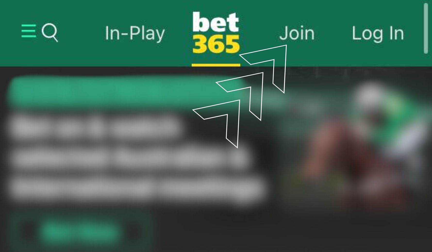 Bet365 Australia press join button